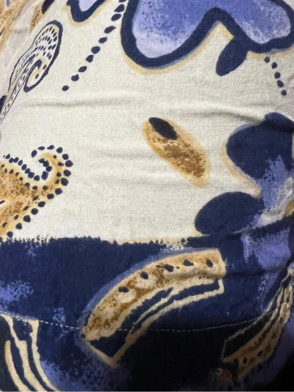 Medium Floral Patchwork Blue and Gold Women's Skirt